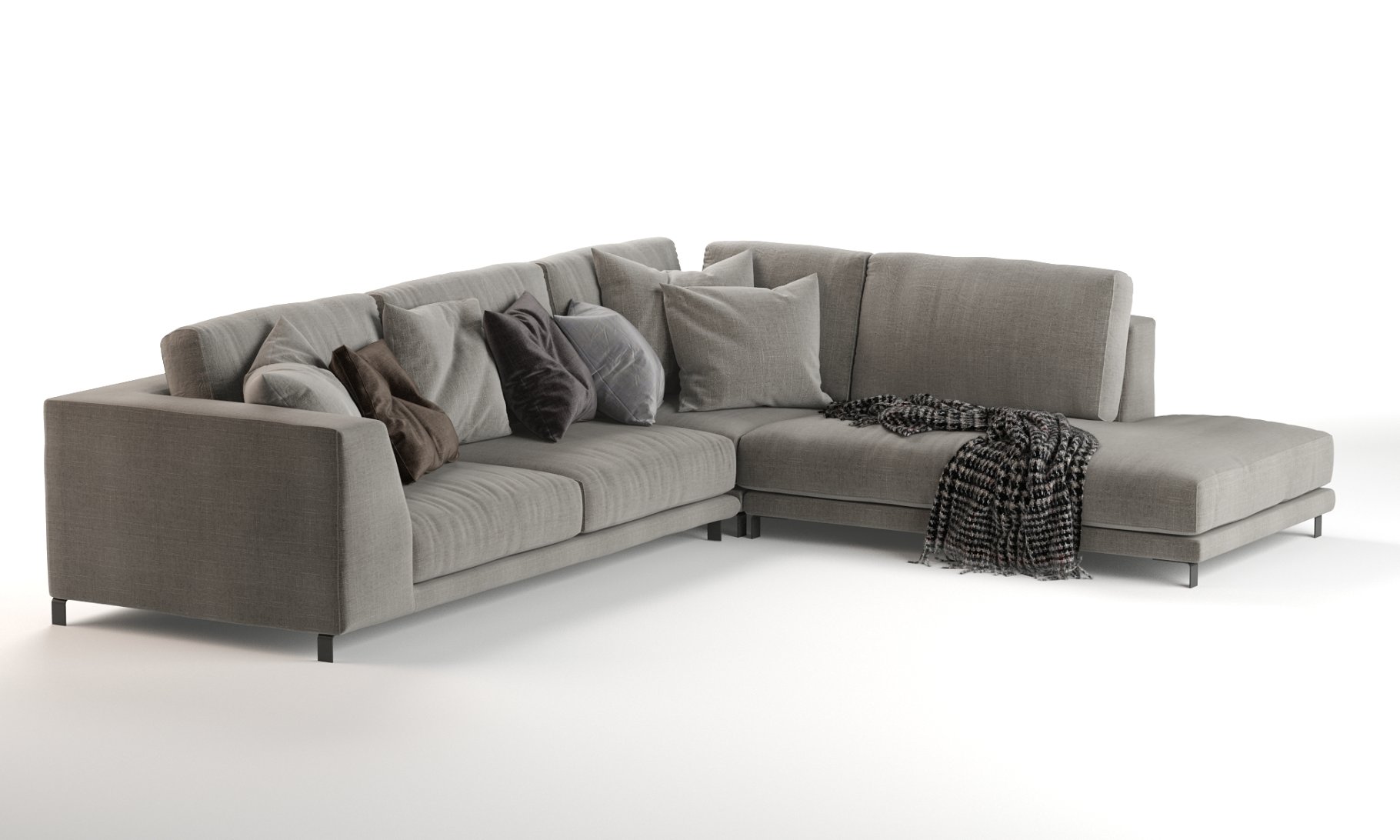 Rendering of a wonderful 3d model of a corner sofa