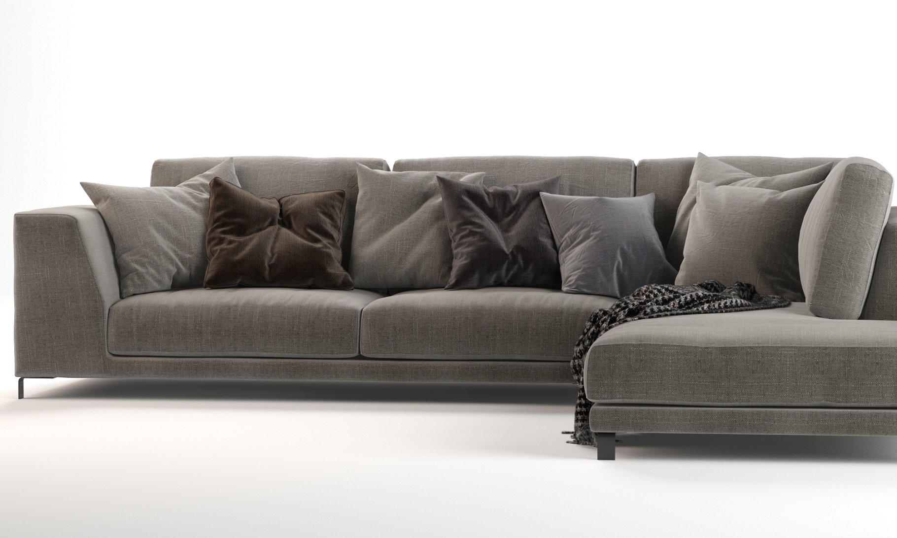 Rendering of amazing 3d model of a corner sofa