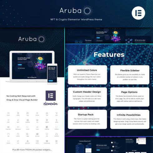 Aruba - Crypto & Ico Elementor WordPress Theme.