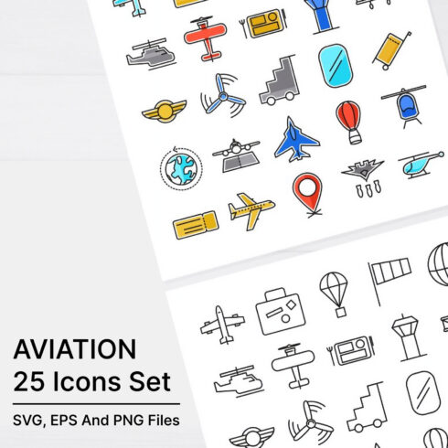 Aviation Icons Set.