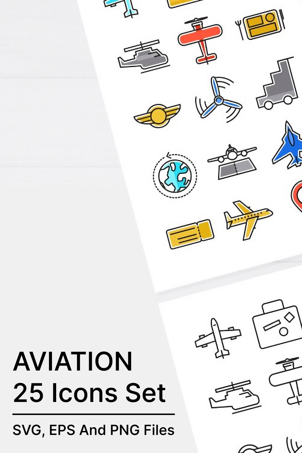 aviation icons set 02 509