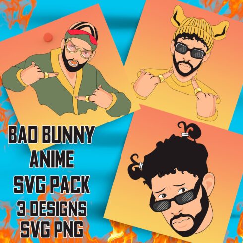 Bad Bunny Anime SVG.