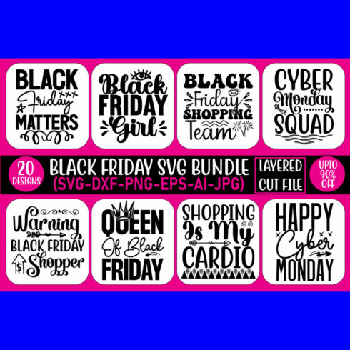 A set of gorgeous images for prints on the theme of black friday promotion.