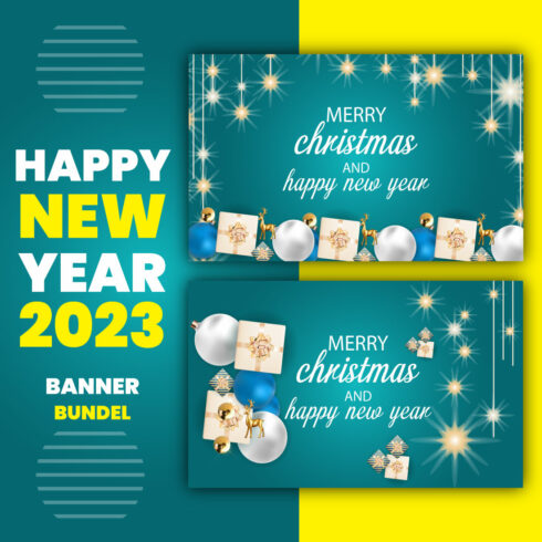 Merry Christmas and Happy New Year 2023 Banner cover image.