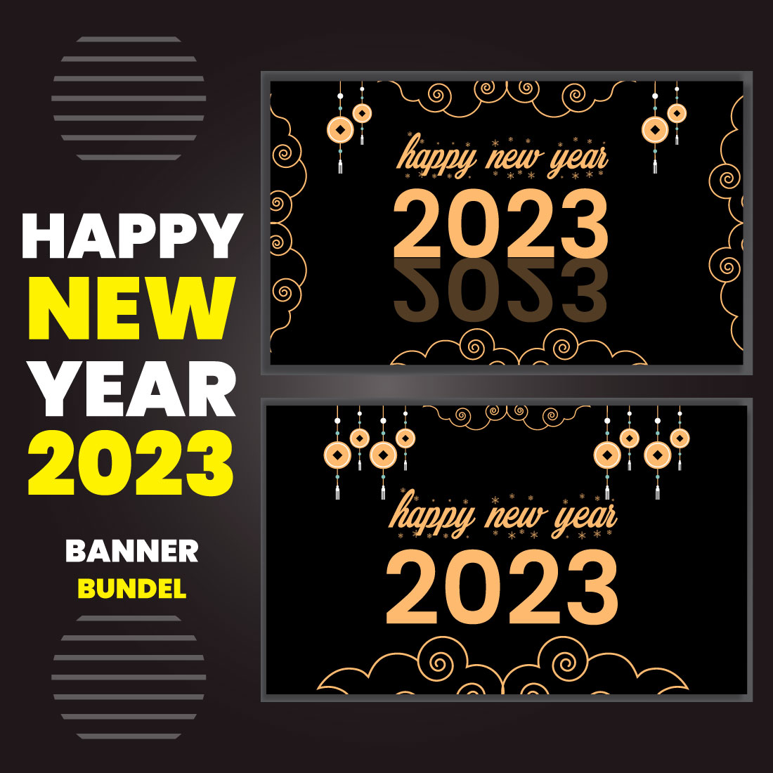 Banner Happy New Year Design cover image.