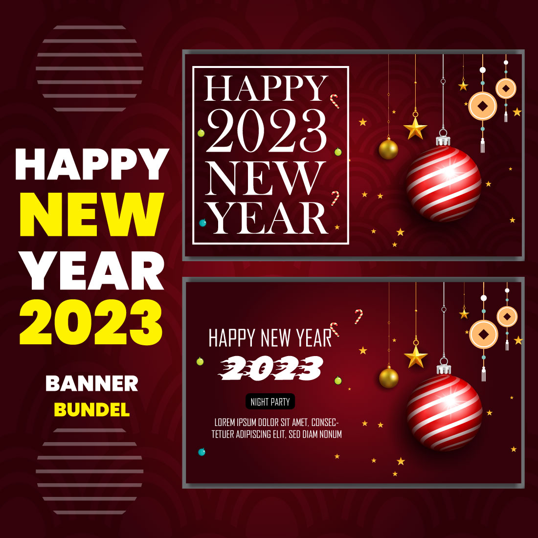 Happy New Year 2023 Banner cover image.