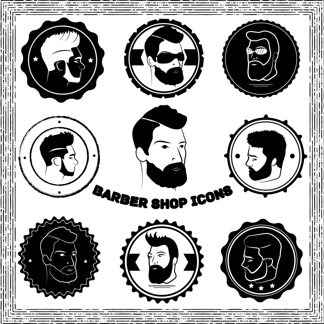 Barber Shop Icons cover image.