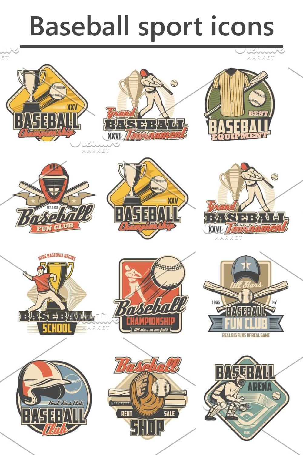 baseball sport icons 1000x1500 687