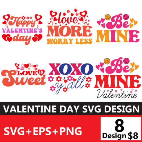 Valentine Day Quotes Design SVG Bundle cover image.
