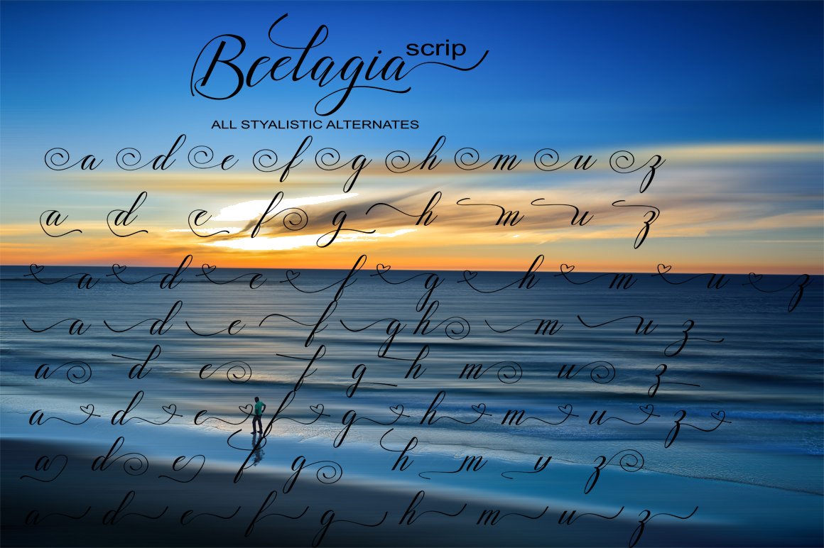 An image with letters of the exquisite Beelagia font.
