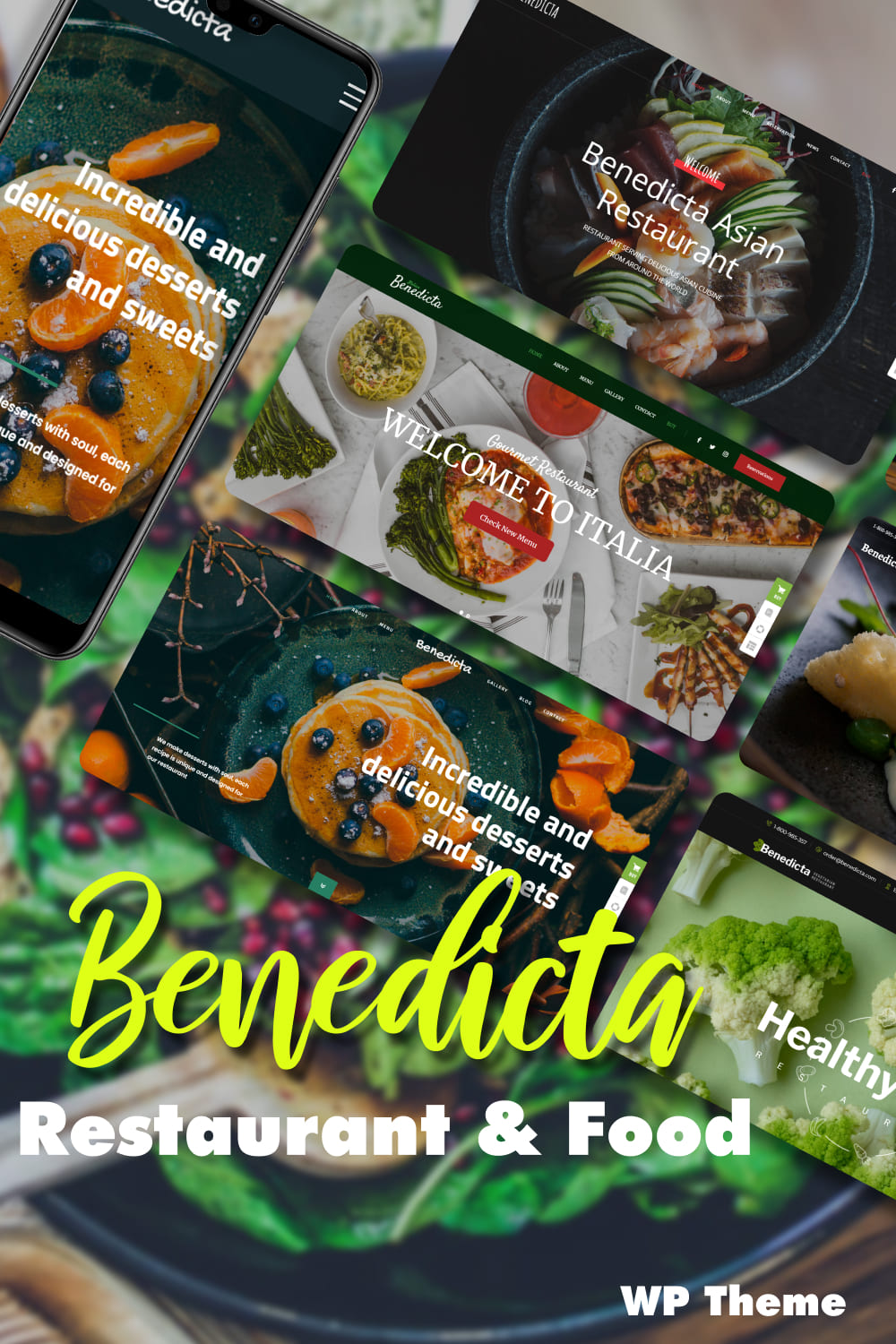 benedicta restaurant food wordpress theme pinterest 13
