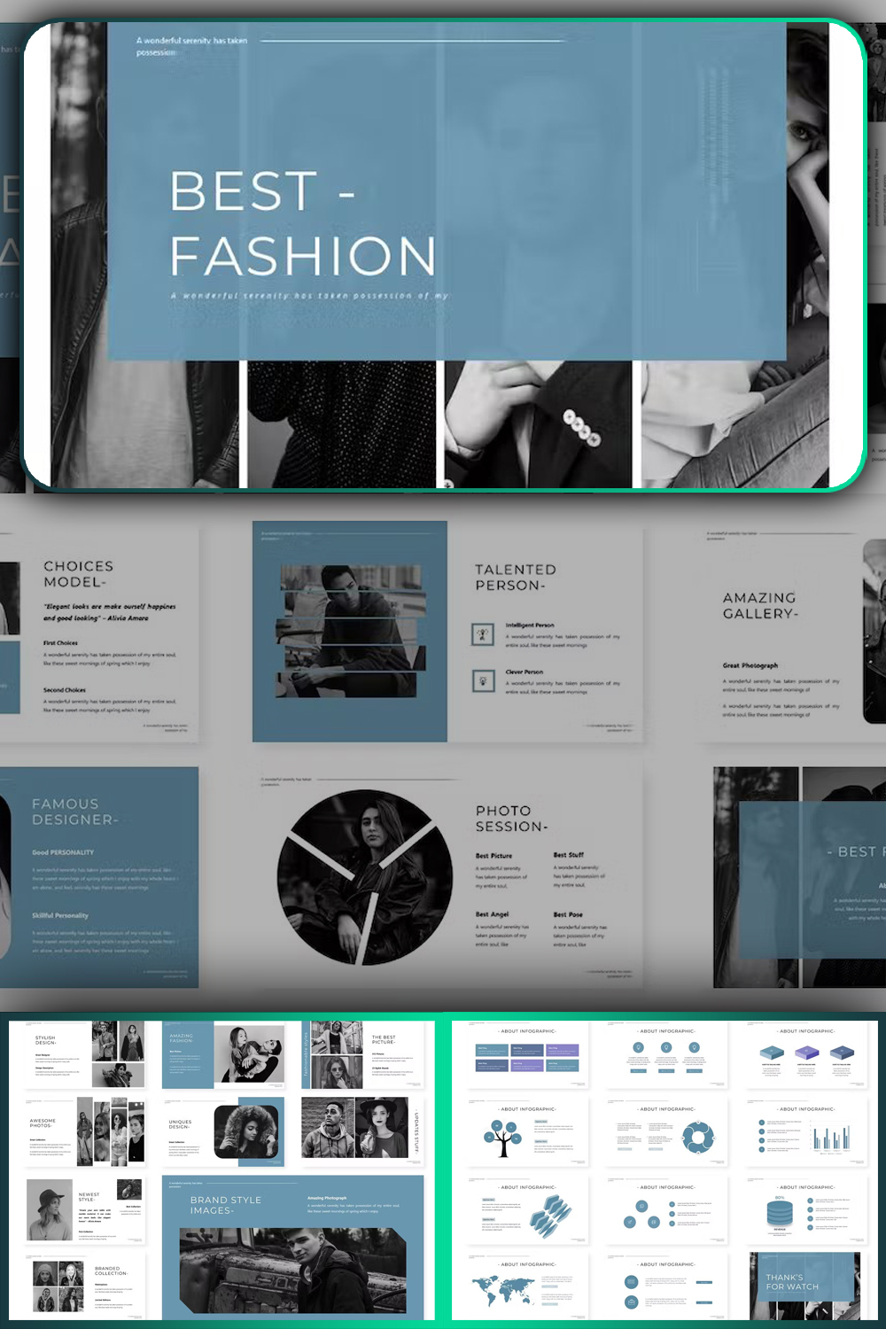Best Fashion | Google Slides Template - Pinterest.
