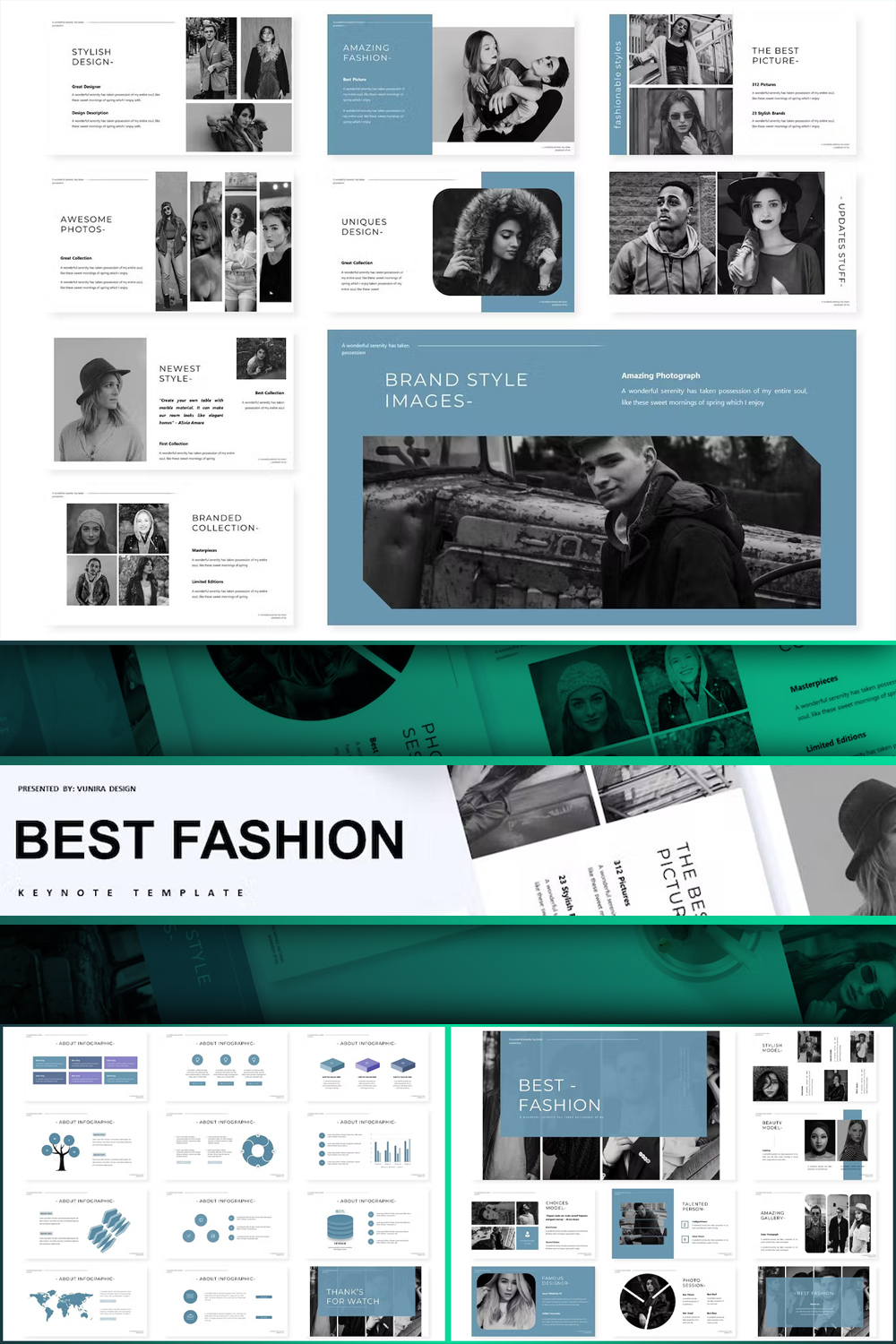 Best Fashion | Keynote Template - Pinterest.