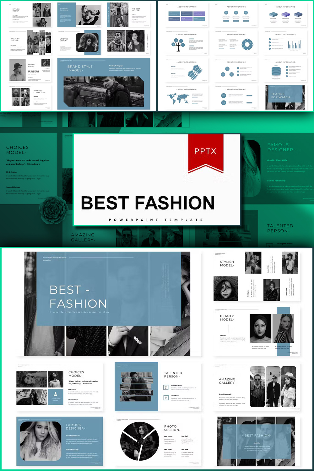 Best Fashion | Powerpoint Template - Pinterest.
