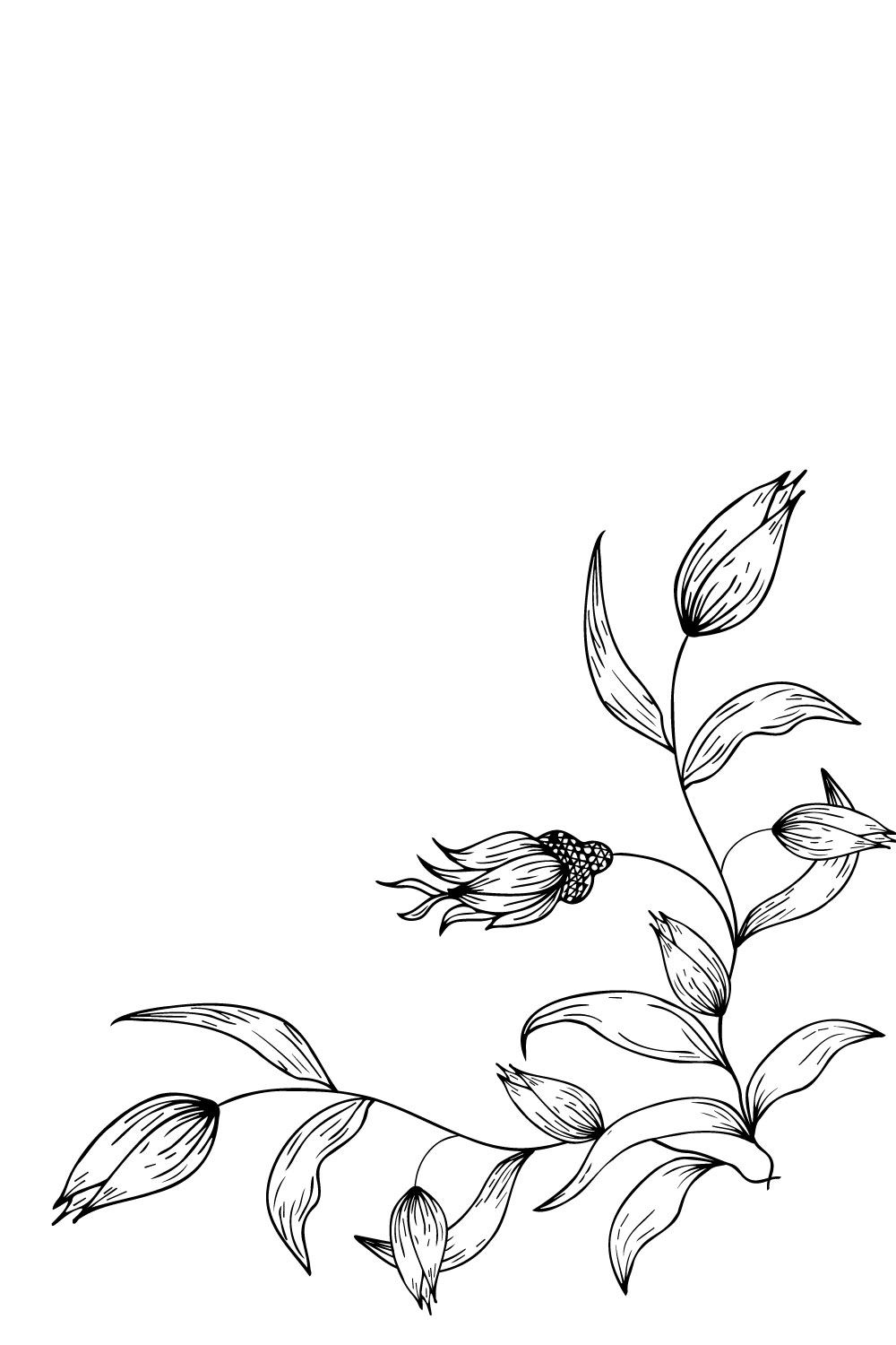 Hand Drawing Flower Composition Arrangement pinterest image.