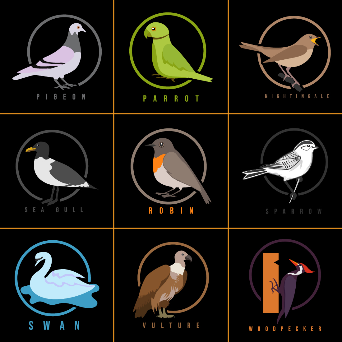 Bird Logo Design Set cover image.