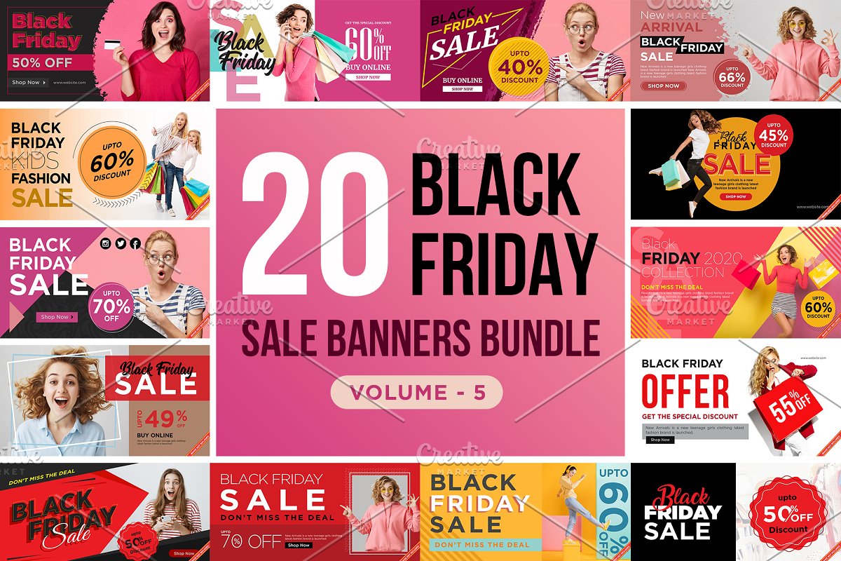 Cover image of Black Friday Sale Banners V.5.