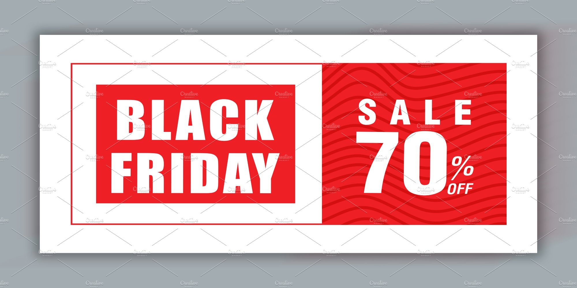 White and red banner for Black Friday sale.