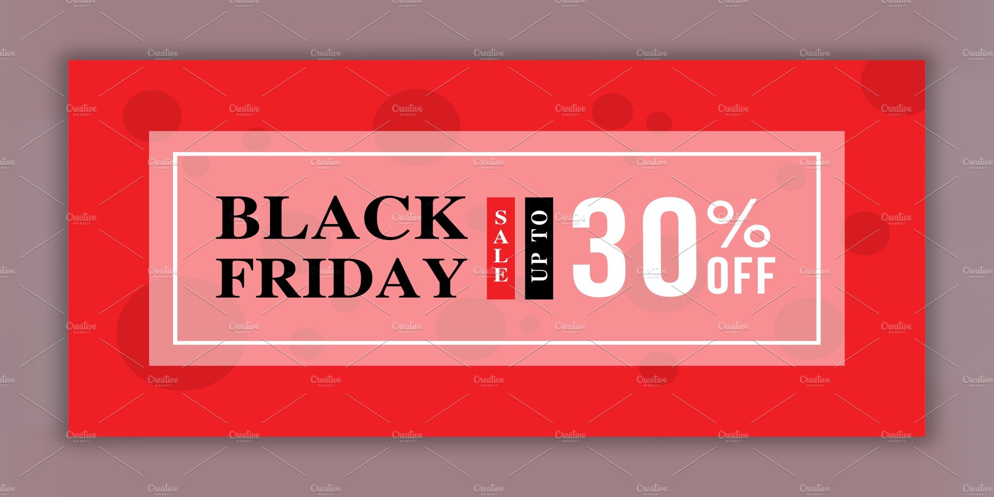 Red Black Friday banner with semi transparent section inside.