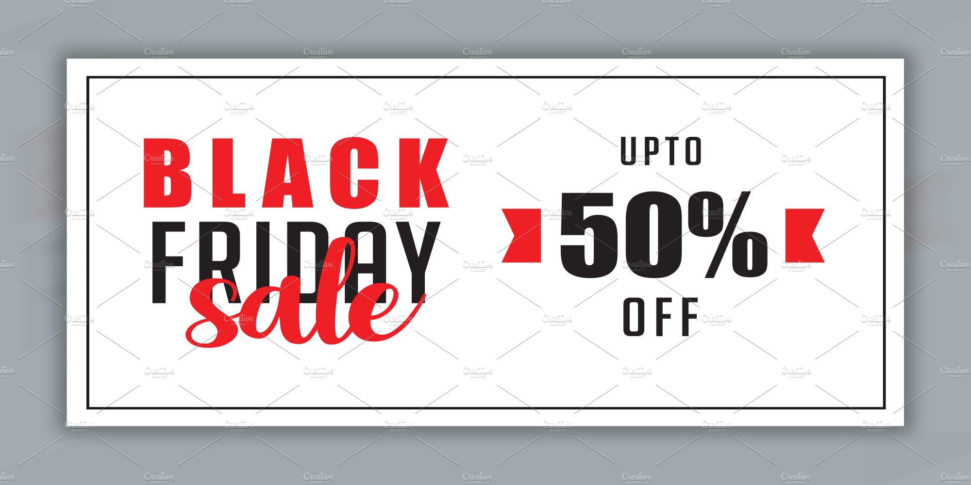 Light banner with so bright font for your success Black Friday.