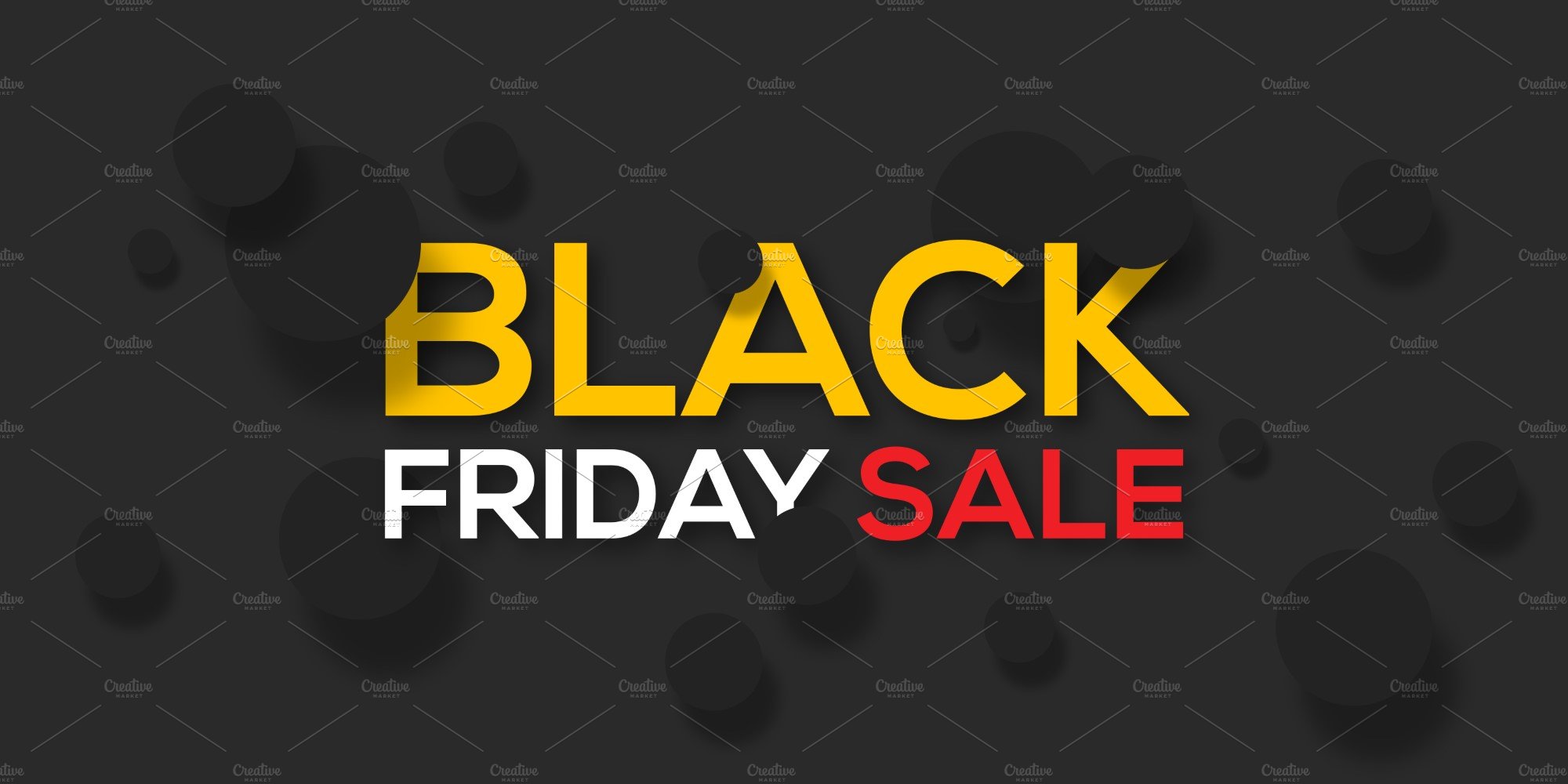 Classic Black Friday banner with three colored font.