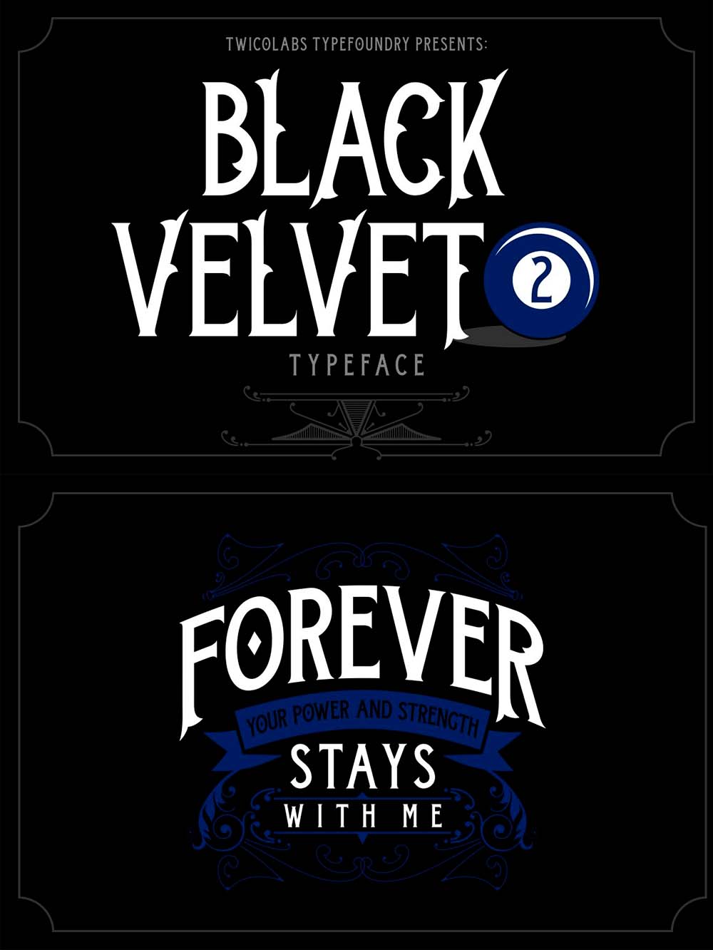 An image with text showing off the fabulous Black Velvet 2 font.