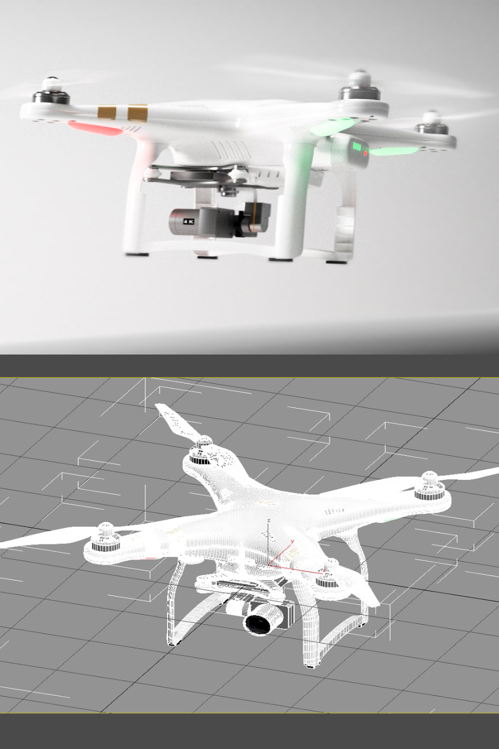 Amazing DJI Phantom 3 drone 3d model