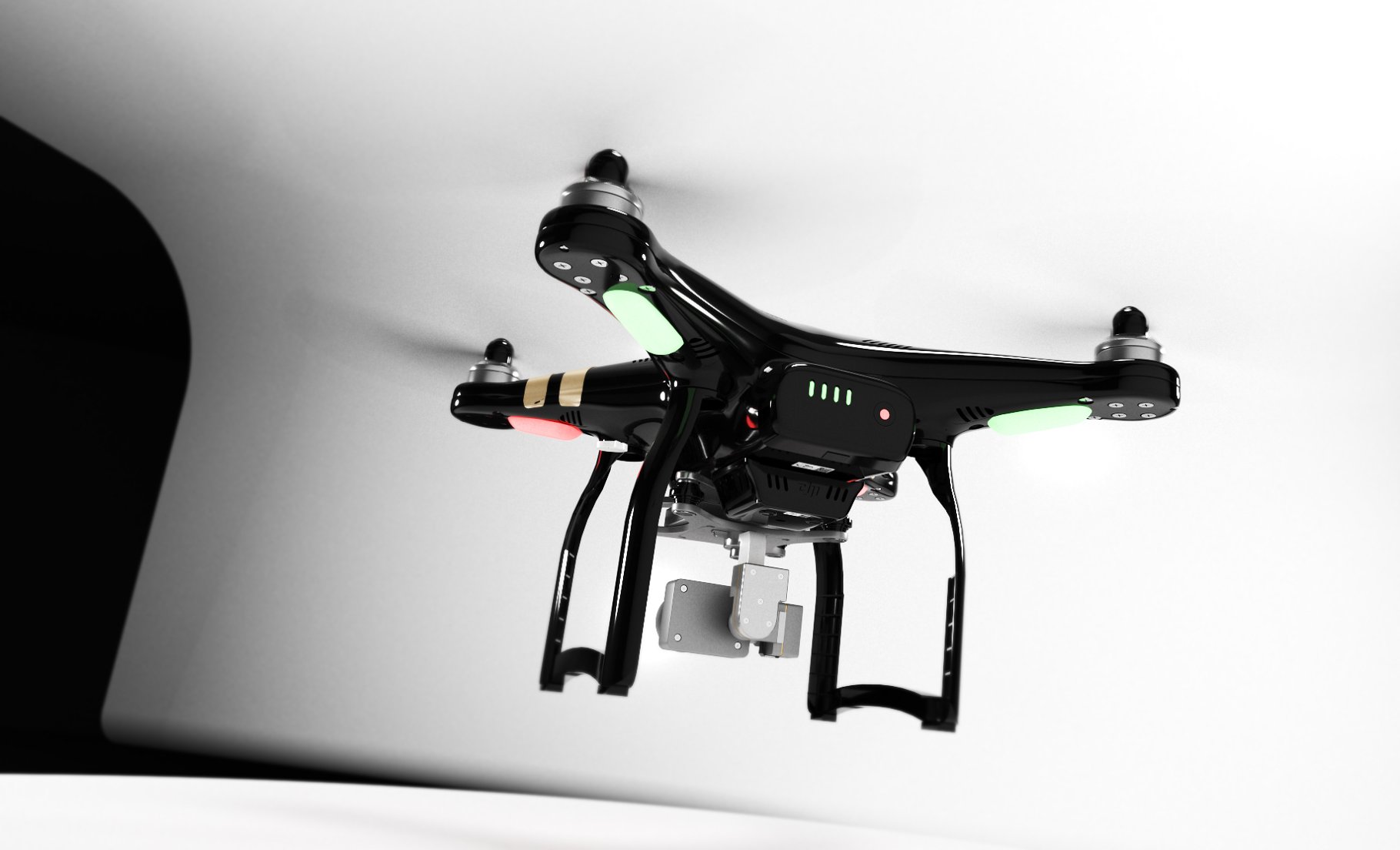 Charming image of the black DJI Phantom 3 drone