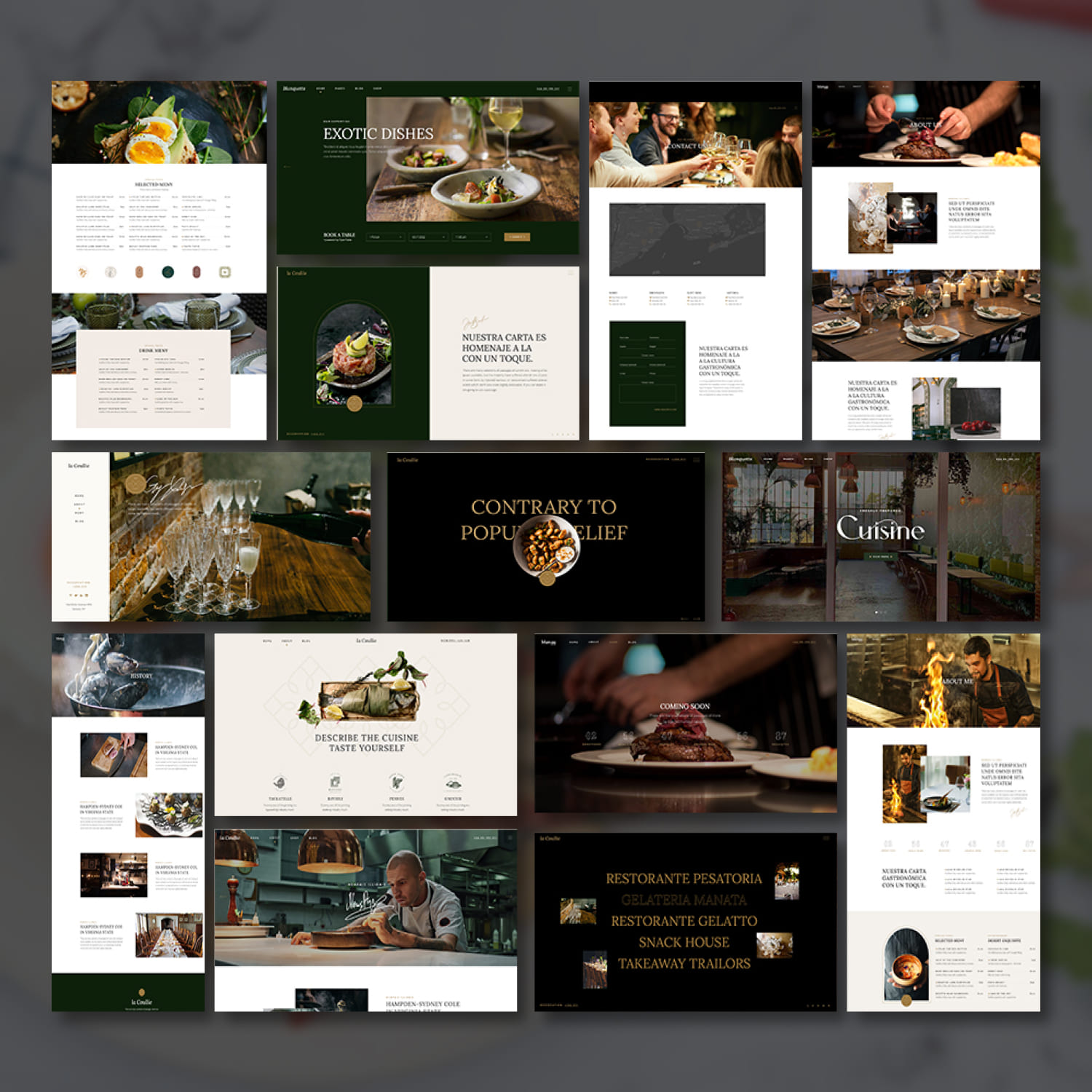 A set of adorable restaurant theme WordPress theme images.