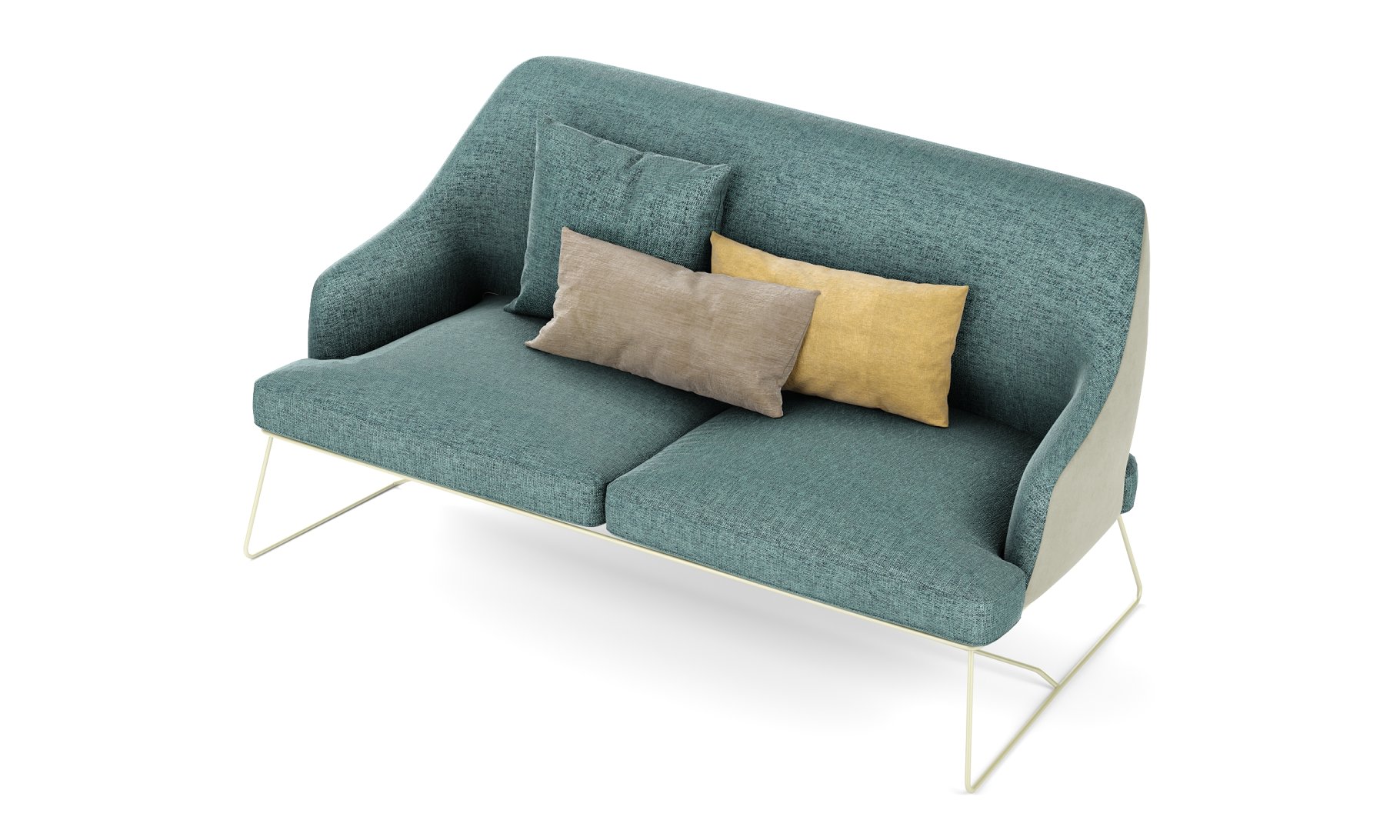 Rendering of an elegant 3d model of a sofa