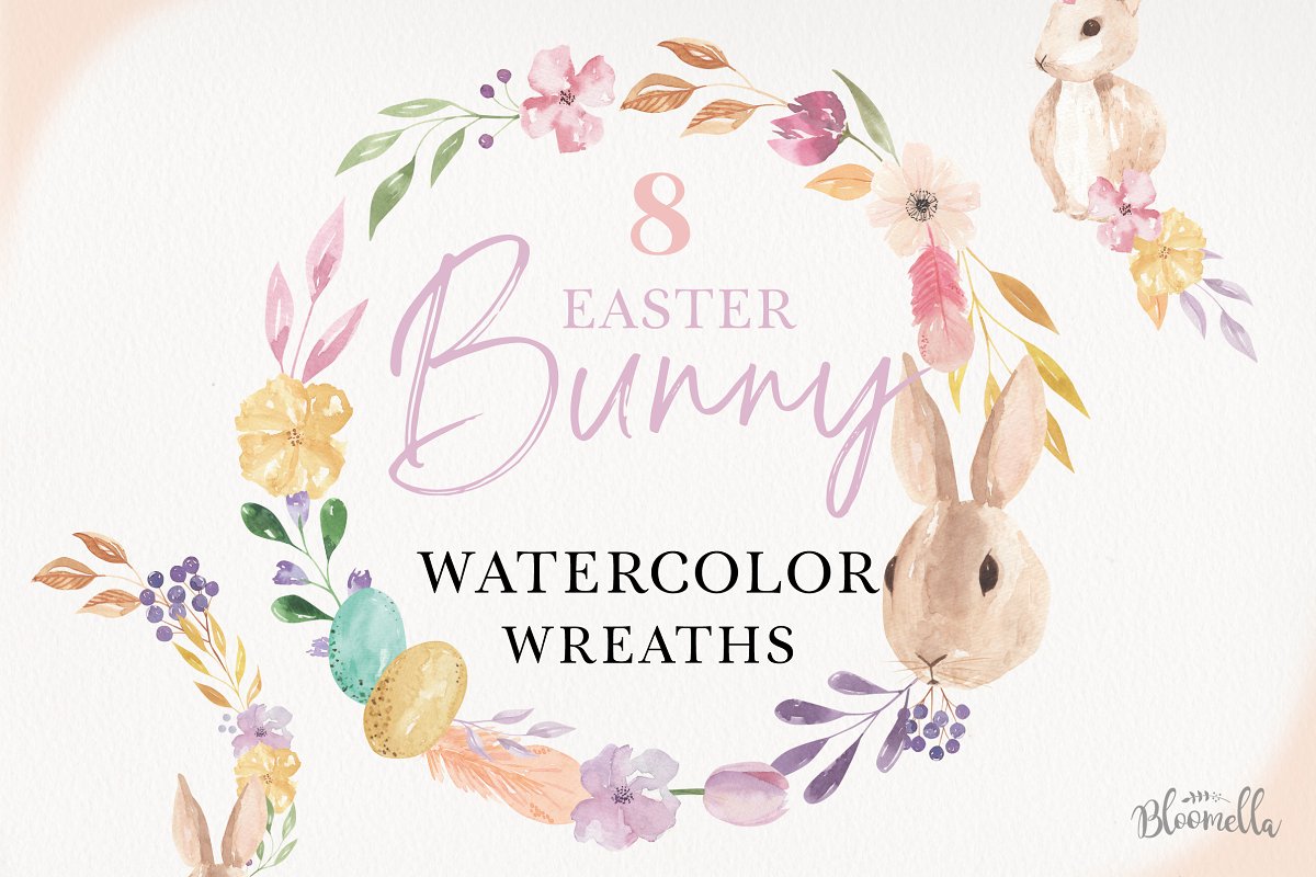 Cover image of Easter Bunny Watercolor Egg Bunny.
