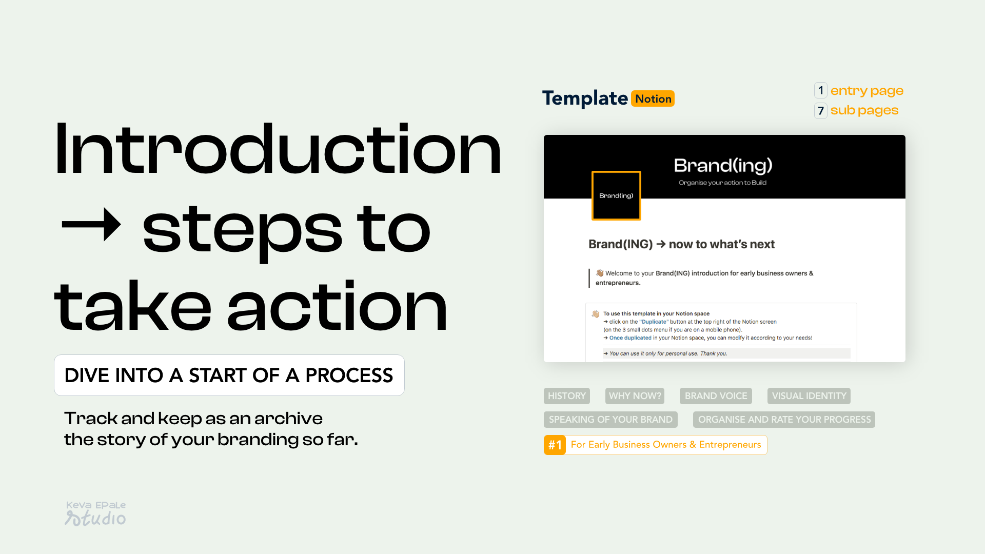 Branding Notion Template preview image.