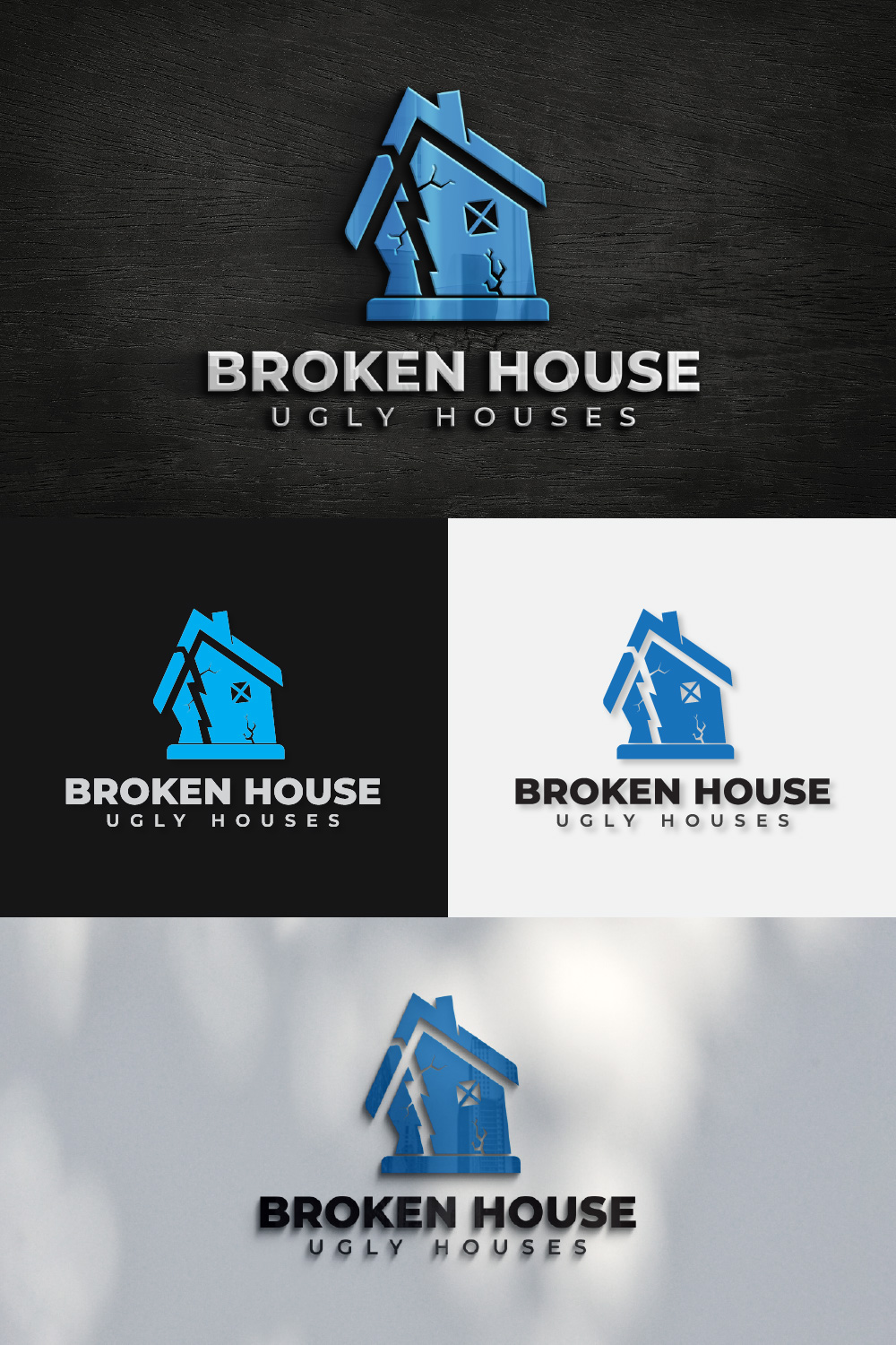 Broken House Logo Design pinterest image.
