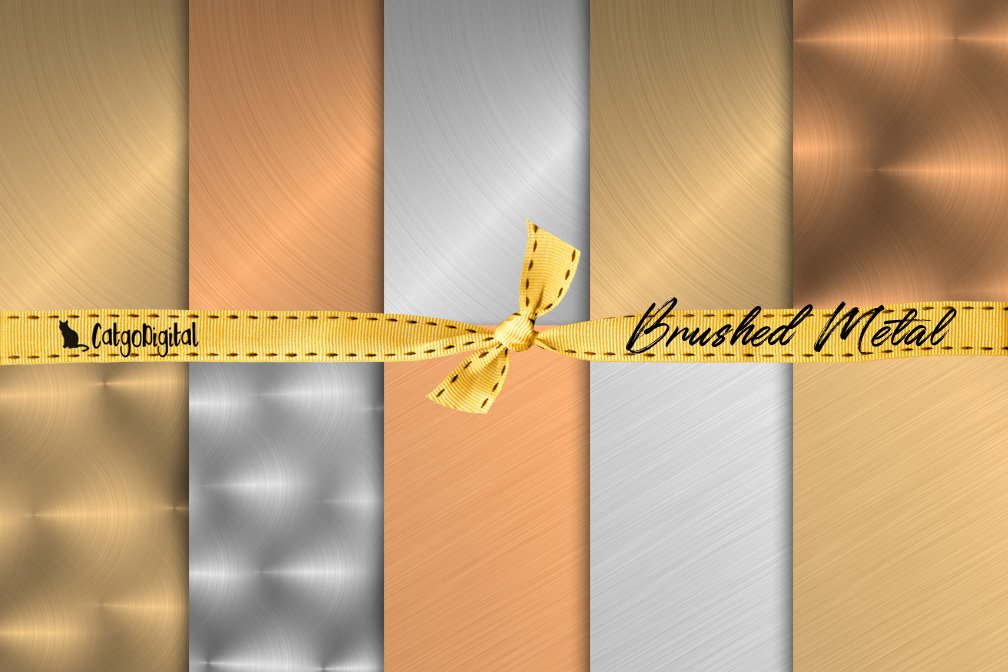 Brushed Metal Papers Digital Scrapbooking JPG Files 12x12 In.