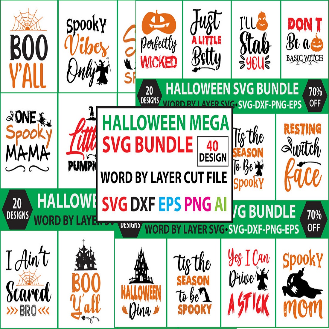 Bundle of amazing images for halloween prints