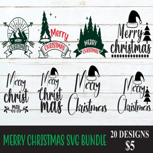 A pack of enchanting images for prints on the theme of Merry Christmas.