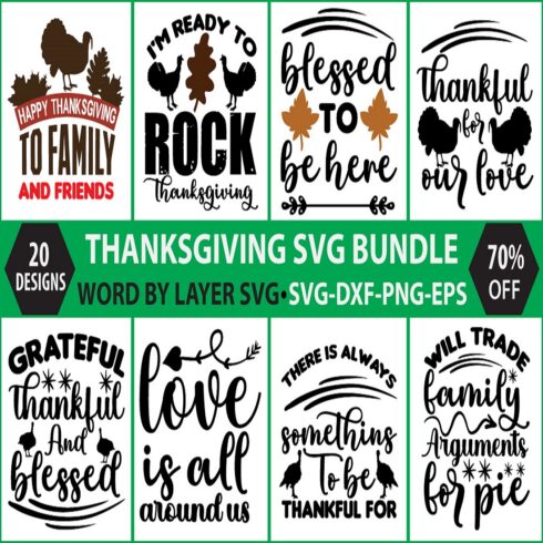 A selection of adorable thanksgiving print images