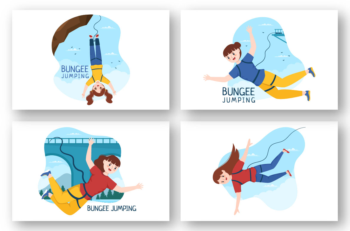 Funny bungee jumping compositions.