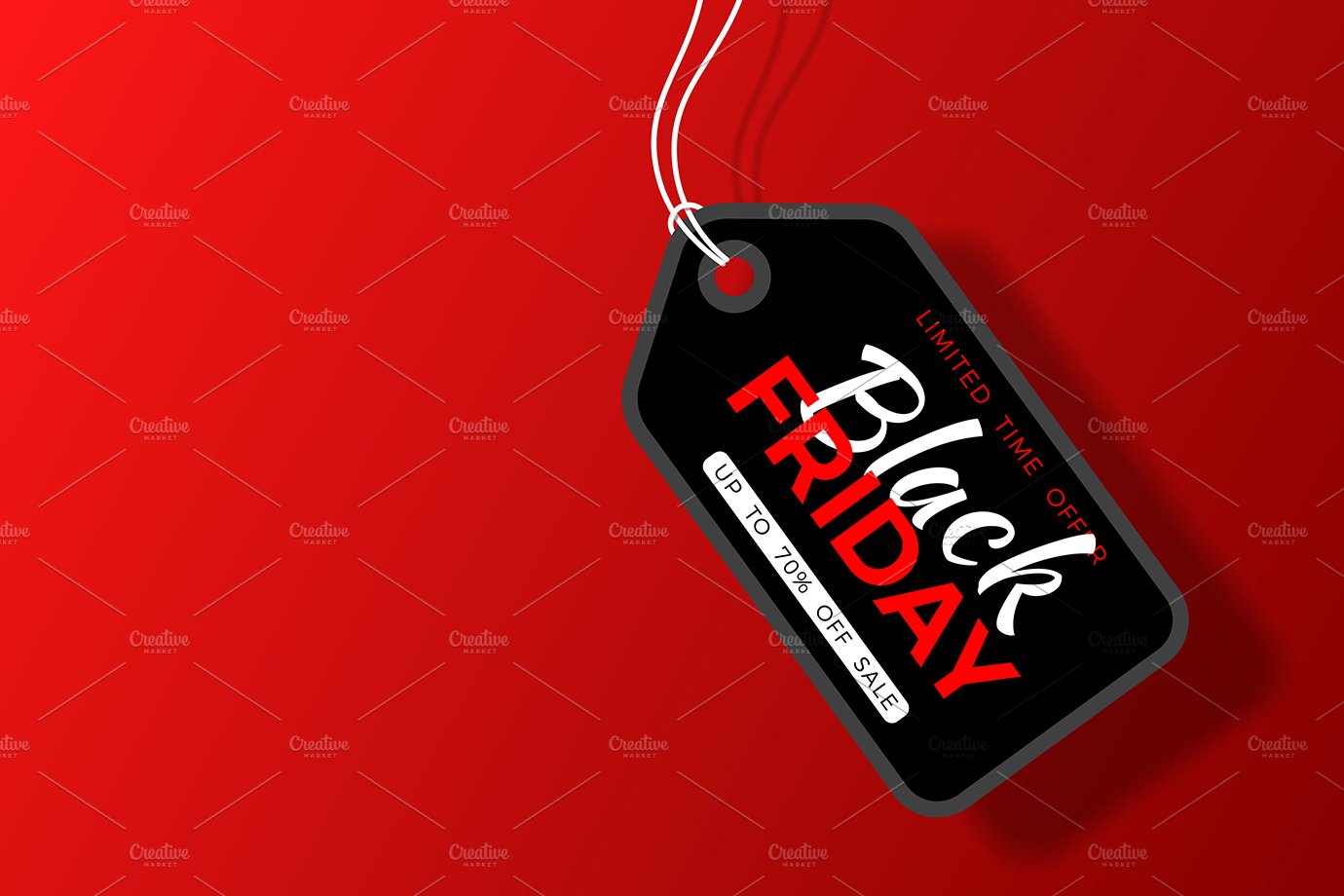 Red background with dark label with Black Friday lettering.