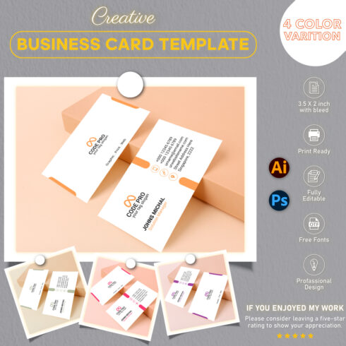 Corporate Business Card Design Template main cover.