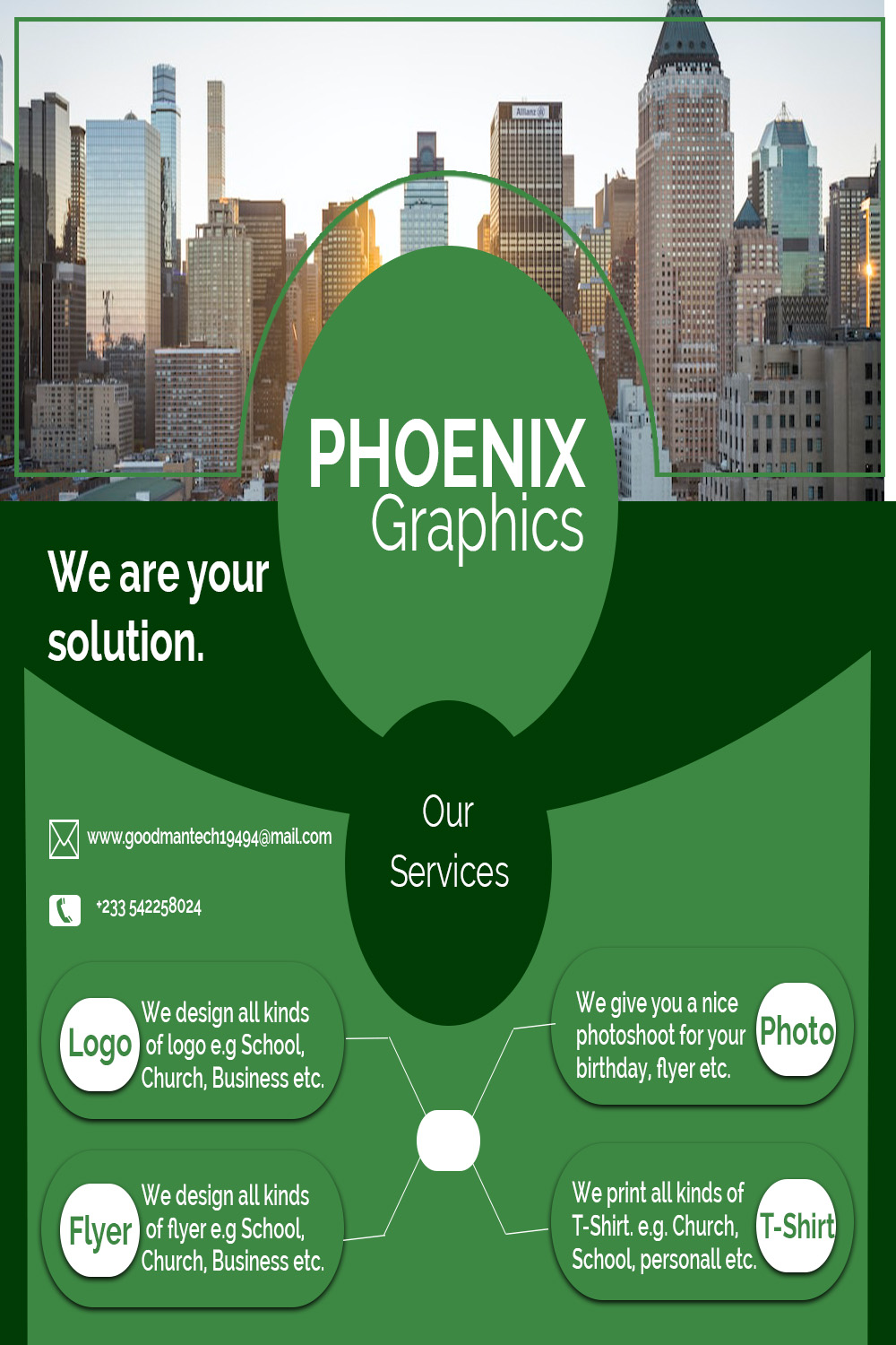 Business Flyer Green Design pinterest image.