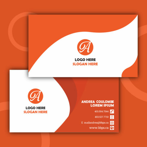 Business Card Orange Minimal Design cover image.