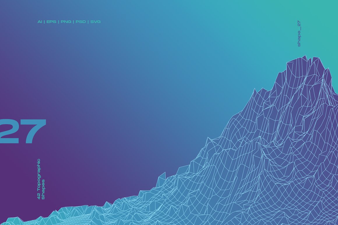 Blue growing topographic shape on a blue gradient background.