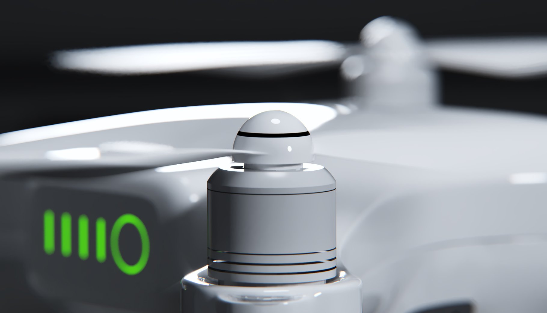 Rendering of unique 3d propeller model of dji phantom 4 drone