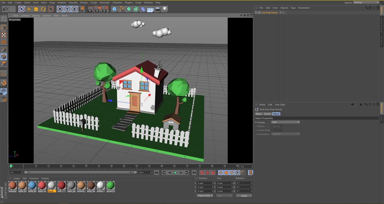 Low Poly House 3D model preview.