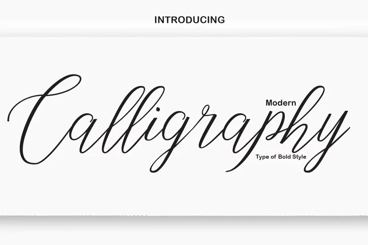 An example of black lettering “Calligraphy” on a white background.