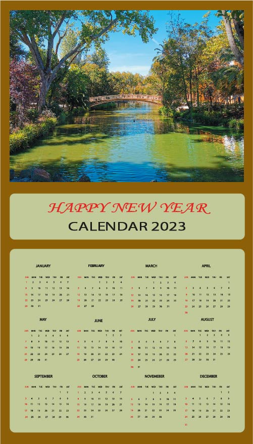 Happy New Year Beautiful Calendar Design preview image.