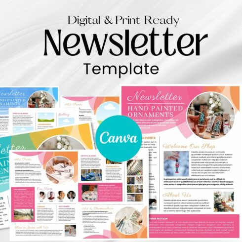 Canva Business Newsletter Template main cover.