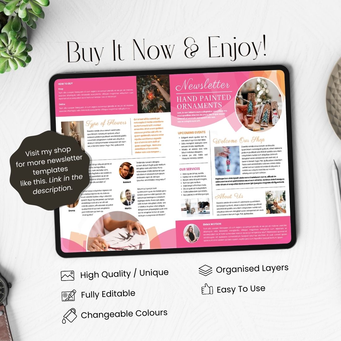 Pink template has a responsive and adaptive design.