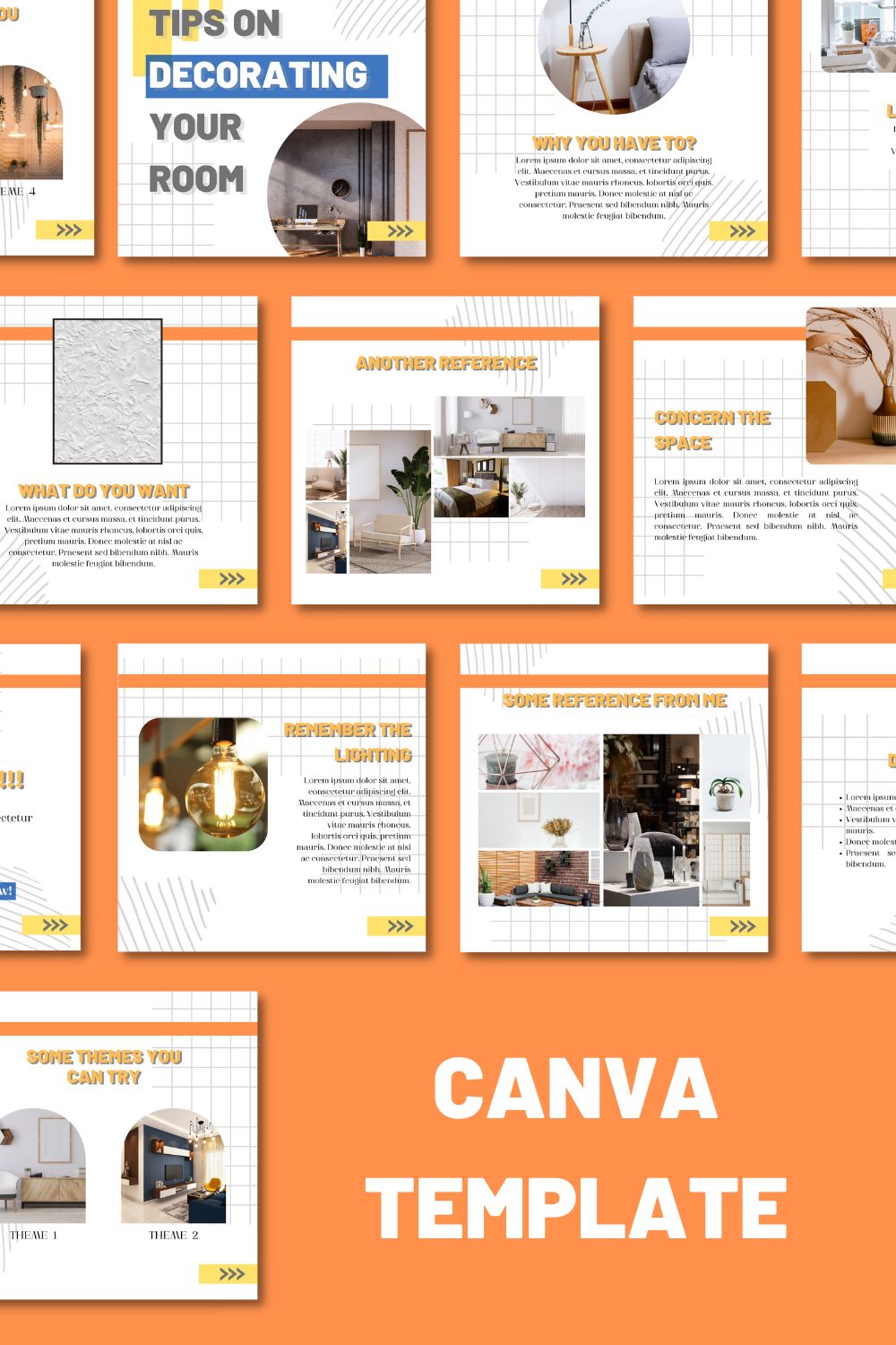 Simple Instagram Orange and Yellow Template pinterest image.